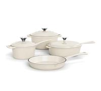 Kitchen Academy, Enameled Cast Iron Cookware Set, 7 PCS Set of Dutch Ovens