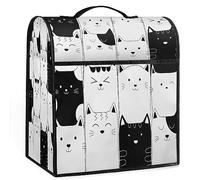 Kitchen Aid Mixer Cover Black White Cat Stand Mixer Cover Compatible With 5-8 Quart Tilt Head Washable Coffee Maker Dust Covers Durable Foldable Kitchen Aid Mixer Accessories