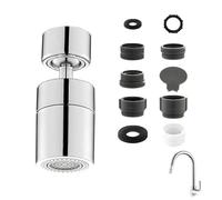 Kitchen and Basin Tap Spray Head, 720° Swivel Dual-Function Faucet Aerator, Splash-Proof Adjustable Sink Tap Sprayer Extension, Big Angle Swivel Aerator for Kitchen, Bathroom, and Household Use