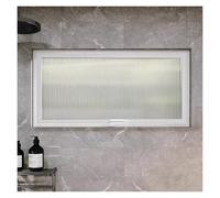 Kitchen And Bathroom Rotating Shed Windows, Equipped with Metal Handles, Aluminum Alloy Frame, Tempered Glass Privacy Ventilation Window (White,60x30 cm/23.62x11.81 in)