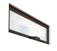 Kitchen And Bathroom Rotating Shed Windows, Equipped with Metal Handles, Aluminum Alloy Frame, Tempered Glass Privacy Ventilation Window (Black,70x30 cm/27.6x11.81 in)