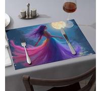 Kitchen And Dining Enchanted Night: A Fairy Tale In Colors Dining Place Mats Washable Placemats Easter Table Decorations(1PCS)