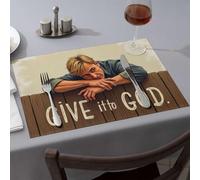 Kitchen And Dining Trust In God'S Plan Dining Place Mats Washable Placemats Easter Table Decorations(1PCS)