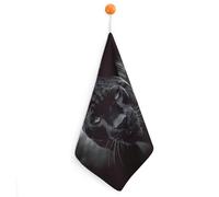 Kitchen Animal Panther Hand Towels with Hanging Loops, Highly Absorbent & Quick Drying Towels for Kitchen Bathroom, Microfiber Cleaning Cloth, Dish Towel, Tea Towel Decorative, Dish Rag(12x12)