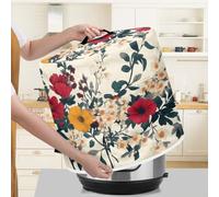 Kitchen Appliance Accessories Dust Cover for 3-6-8 Quart Instant Pot, Pressure Cooker, Air Fryer & Crock Pot,Decorative Appliance Dust Cover with Top Handle & Storage Pockets (Floral-6, 6 Quart)