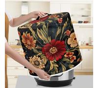 Kitchen Appliance Accessories Dust Cover for 3-6-8 Quart Instant Pot, Pressure Cooker, Air Fryer & Crock Pot,Decorative Appliance Dust Cover with Top Handle & Storage Pockets (Floral-1, 3 Quart)