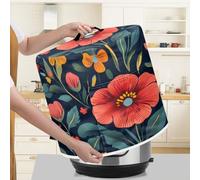 Kitchen Appliance Accessories Dust Cover for 3-6-8 Quart Instant Pot, Pressure Cooker, Air Fryer & Crock Pot,Decorative Appliance Dust Cover with Top Handle & Storage Pockets (Floral-5, 6 Quart)