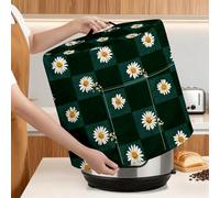 Kitchen Appliance Dust Cover for 6 Quart Instant Pot, Crock Pot, Pressure Cooker, Air Fryer - Decorative Dust Cover with Top Handle & Storage Pockets (White Daisies, 6 Quart)