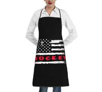 Kitchen Apron American Flag Hockey Cooking Aprons Soft With Pockets Bakers Apron, For Baking, Home, Coffee House, Party, 52x72cm