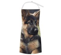 Kitchen Apron An Apron With German Shepherd Puppy Printing Pockets Funny Apron For Cooking And Baking, Style, 70x80cm