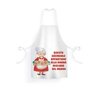 Kitchen Apron - This Apron Belongs To The Best Grandmother In The World - Humor - Gift Idea, White, 75x60