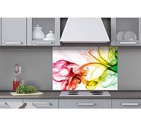 Kitchen Back Wall Composite Panel Smoke 60 x 40 cm | Splash Guard Kitchen for Cooker Sink | Premium Quality Aluminium Dibond Thickness 3 mm - Made in EU | Includes Adhesive