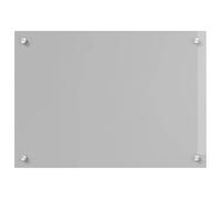 Kitchen Back Wall Light Grey Tempered Glass 70 x 50 cm with 4 Pre-Drilled Holes Heat Resistant and Easy Care for Modern Kitchens Cooking and Roasting