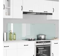 Kitchen backsplash 2pc White 90x50cm Tempered Glass 8mm Heat-Resist Easy-Clean.