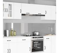 Kitchen Backsplash 2pcs Light Grey Tempered Glass 120x50cm 6mm HeatProof EasyFit