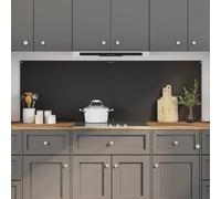 Kitchen Backsplash Black Tempered Glass 90 x 60 cm Heat-Resistant 4-Hole Glossy