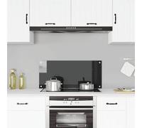 Kitchen Backsplash Black Tempered Glass 90x40 cm Heat Resistant 6mm Splash Guard