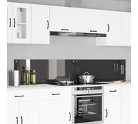 Kitchen Backsplash Dark Grey Tempered Glass 110 x 40 cm 6mm Heat-Resistant 2pcs