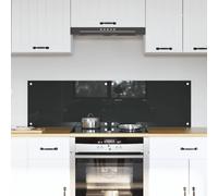 Kitchen Backsplash Dark Grey Tempered Glass 70 x 40 cm 6mm Heat Resistant Set x2