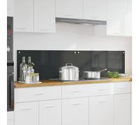 Kitchen Backsplash Dark Grey Tempered Glass 90 x 40 cm 6mm 2 pcs Heat-Resistant