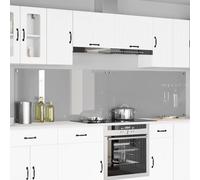 Kitchen Backsplash Tempered Glass Light Grey 120x60cm 2pcs 6mm Heat-Resistant UK