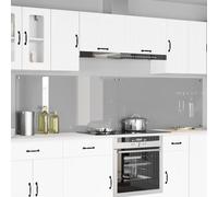 Kitchen Backsplash Tempered Glass Light Grey 120x60cm 2pcs 6mm Heat-Resistant UK