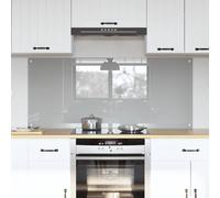 Kitchen Backsplash Tempered Glass Light Grey 70x60cm 6mm Heat-Resistant 2pc Pack