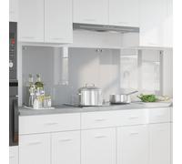 Kitchen Backsplash Tempered Glass Light Grey 90x60cm 6mm Heat-Resistant 4 Holes