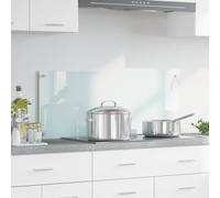 Kitchen Backsplash Tempered Glass Milk 100 x 40 cm Heat-Resistant Durable Sleek