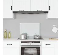 Kitchen Backsplash Tempered Glass Transparent 70x50x0.6cm Heat-Resistant 4-Hole