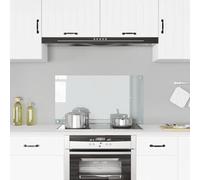 Kitchen Backsplash Tempered Glass Transparent 90x50cm Heat Resistant 4 Holes DIY