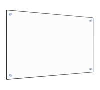 vidaXL Kitchen Backsplash White 80 x 50 cm Tempered Glass