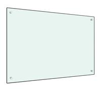vidaXL Kitchen Backsplash White 90 x 60 cm Tempered Glass