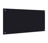 Kitchen Backsplash Transparent/Black Tempered Glass