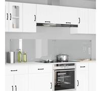 Kitchen Backsplash Transparent Tempered Glass 110x50cm 6mm 4 holes 2pcs HeatRes