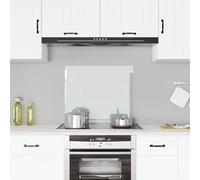 Kitchen Backsplash Transparent Tempered Glass 70x60 cm Heat-Resistant 4-Hole DIY