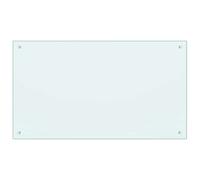 vidaXL Kitchen Backsplash White 100 x 60 cm Tempered Glass