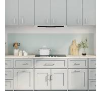 Kitchen backsplash White 100x50cm Tempered Glass Heat-Resistant 4 Holes Easy-Fit