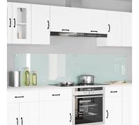 Kitchen backsplash White Tempered Glass 110x50cm 6mm 2pcs Heat-Resistant EasyFit