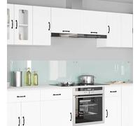 Kitchen Backsplash White Tempered Glass 120x40cm 6mm 2pcs Heat-Resistant Indoor