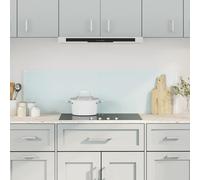 Kitchen Backsplash White Tempered Glass 70x50cm Heat Resistant 4 Pre-drilled DIY