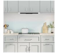 Kitchen Backsplash White Tempered Glass 80x60cm Heat-Resistant 4 Pre-Drilled DIY