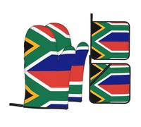 Kitchen baking gloves pot holder HJFCZH South African flag Prints thickened practical anti-scalding heat insulation for kitchen baking