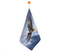 Kitchen Bald Eagle Flying Hand Towels with Hanging Loops, Highly Absorbent & Quick Drying Towels for Kitchen Bathroom, Microfiber Cleaning Cloth, Dish Towel, Tea Towel Decorative, Dish Rag(12x12)