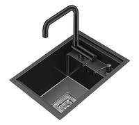 Kitchen Bars Sink for Apartments and Villas Concealed Built-in Kitchen Sink Compact RV Caravan Sink with Cover Balcony Dishwashing Sink