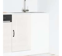 Kitchen Base Cabinet High Gloss White 86x46x81.5cm Engineered Wood Storage 60kg.