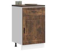 Kitchen Base Cabinet in Smoked Oak Finish Engineered Wood Construction for Kitchen Unit with Ample Storage Space