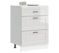 Kitchen Base Cabinet "Porto" 60 x 46 x 81.5 cm High Gloss White Engineered Wood