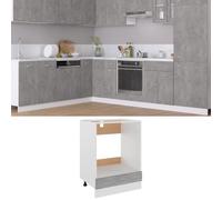 vidaXL Oven Cabinet Concrete Grey 60x46x81.5 cm Engineered Wood UK HOT