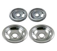Kitchen Basics 101 Chrome Drip Pan Set Replacement for Frigidaire Kenmore 316048413 and 316048414: 2 ea 6†and 8"